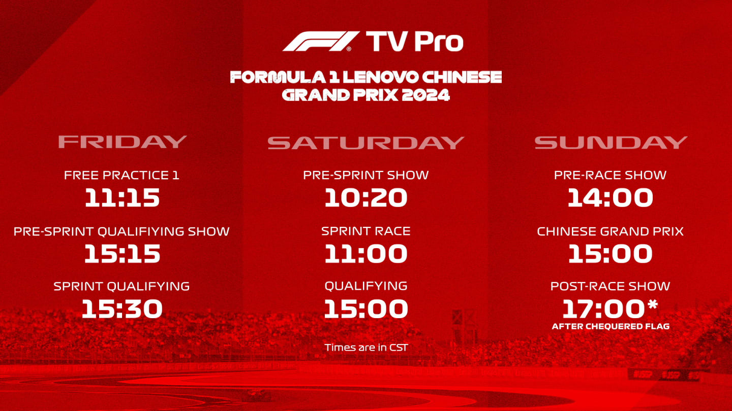 How to stream the Formula 1 2024 Chinese Grand Prix on F1 TV Pro Formula 1